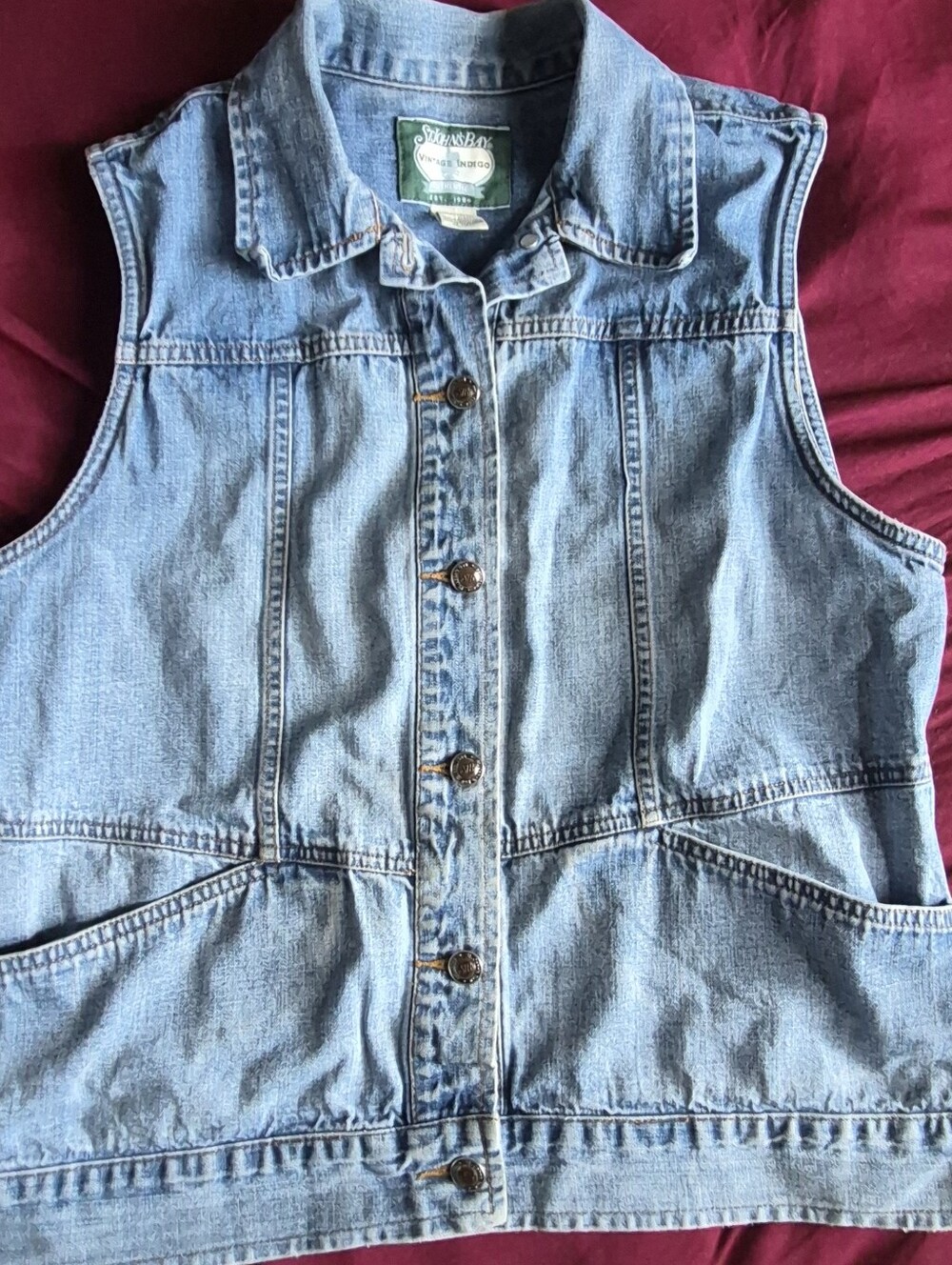 St. John's Bay Light Wash Denim Vest